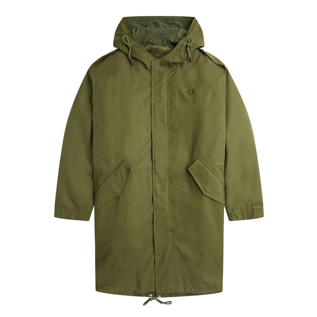 Perry Fred Perry J6525 Q50 Parka Green Fur Lined Parka – Style Centre