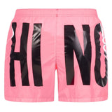 Moschino Brand Print Logo Pink Short Swim Shorts M