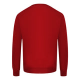 Aquascutum Check Logo Red V Neck Jumper