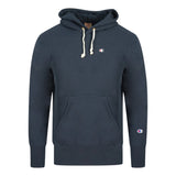 Champion Reverse Weave Small Classic Logo Navy Blue Hoodie 214675 BS501