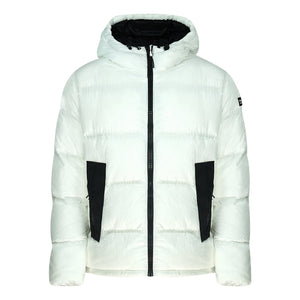 Champion Branded White Hooded Padded Jacket