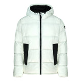 Champion Branded White Hooded Padded Jacket