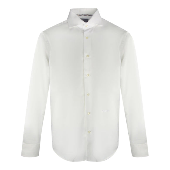 Aquascutum Plain Long Sleeve White Shirt