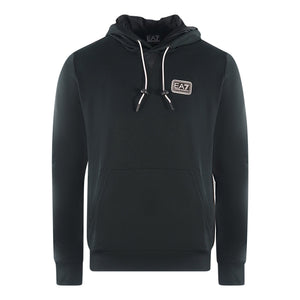 Ea7 Branded Patch Logo Black Hoodie