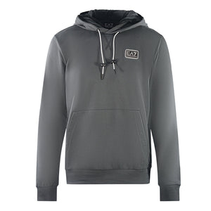 Ea7 Branded Patch Logo Iron Gate Hoodie