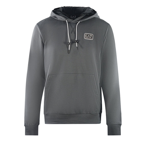 Ea7 Branded Patch Logo Iron Gate Hoodie