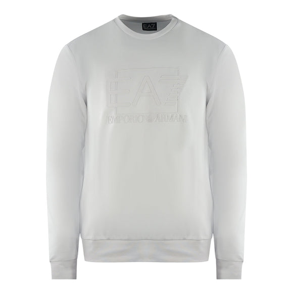 Ea7 Box Logo White Sweatshirt 3RPM60 PJ05Z 1100