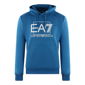 Ea7 Embossed Box Logo Dark Blue Hoodie