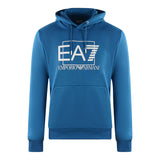 Ea7 Embossed Box Logo Dark Blue Hoodie