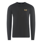 Ea7 Large Back Logo Long Sleeved Black T Shirt