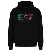 Ea7 Multi Coloured Brand Logo Black Hoodie