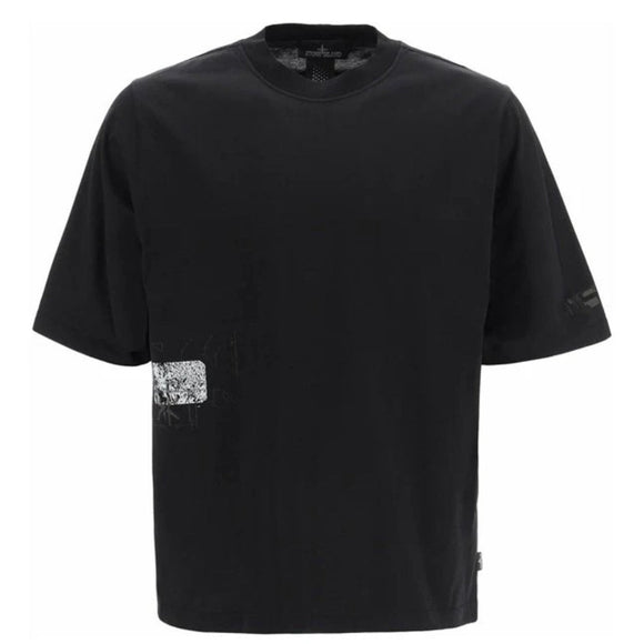Stone Island Shadow Project Patch Design Black T Shirt