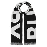 BURBERRY 8054214 Burberry logo-jacquard wool scarf BLACK SCARF MALE One Size