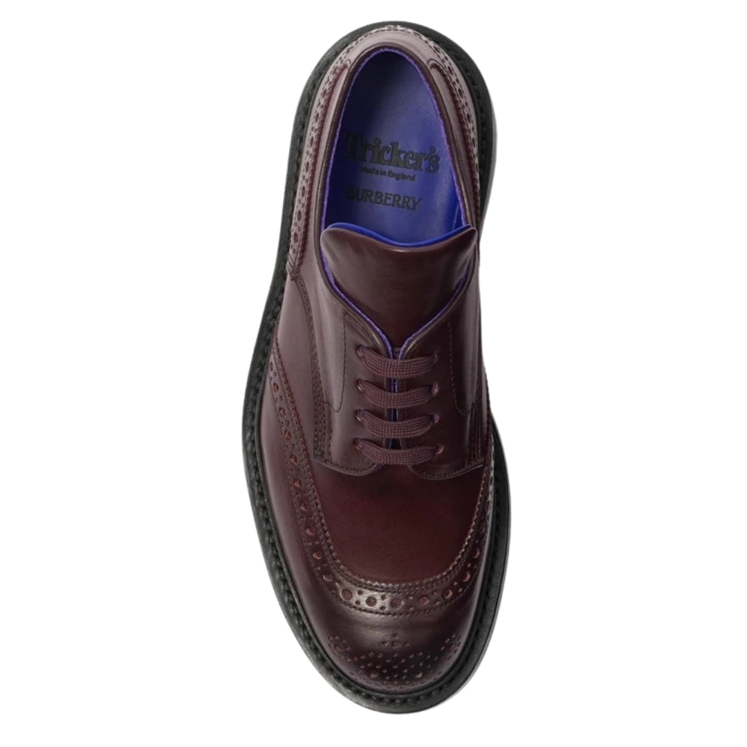 Burberry 8075770 Burberry X Trickers Devon Brogues In Aubergine