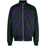 BURBERRY 8078899 Burberry Check reversible bomber jacket DEEP ROYAL IP CHECK (Green) JACKET MALE S