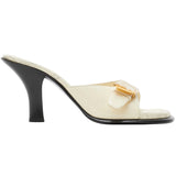 BURBERRY 8084824 Burberry Bay leather mules WOOL (Cream) PEEP SANDAL WOMENS UK 4