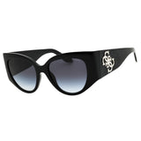 Guess GU00202 01B shiny black  / gradient smoke Sunglasses Female 54X19X135 One Size
