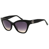 Guess GU00204 01B shiny black  / gradient smoke Sunglasses 55X17X140 One Size