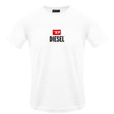 Diesel T Just Small New D Logo Bright White T Shirt 100 White - Style Centre Wholesale
