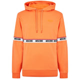 Moschino Branded Taped Chest Orange Hoodie XS