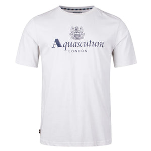 Aquascutum ACTIVE BIG LOGO T-SHIRT FW23 TS001 24 White T-Shirt Mens S
