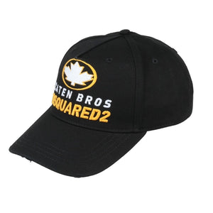 DSQUARED2 BCM0645 2124 Maple Leaf  Baseball Cap 2124 BLACK Hat One Size
