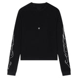 Givenchy Dragon Flames Design Boxy Fit Black Long Sleeve T-Shirt L