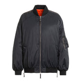 Parajumpers BOMB PWJKIN32 Reversible Jacket R028 PENCIL - CARROT Black - Reverse Side Orange Oversize Down Bomber Jacket Womens S
