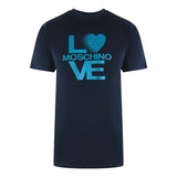 Love Moschino Jh7401Pp0Nl50751 Navy Blue  T-Shirt Mens
