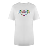 Love Moschino Multi Coloured Heart Logo White T-Shirt - Nova Clothing