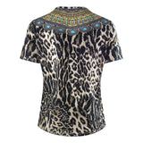 Inoa Fashion Siberia 1927 Brown Animal Print T Shirt Womens