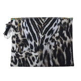 Inoa Fashion Siberia 1927 Brown Animal Print Clutch Bag Womens - Style Centre Wholesale