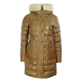 Parajumpers Demi Special Brown Long Leather Down Jacket S