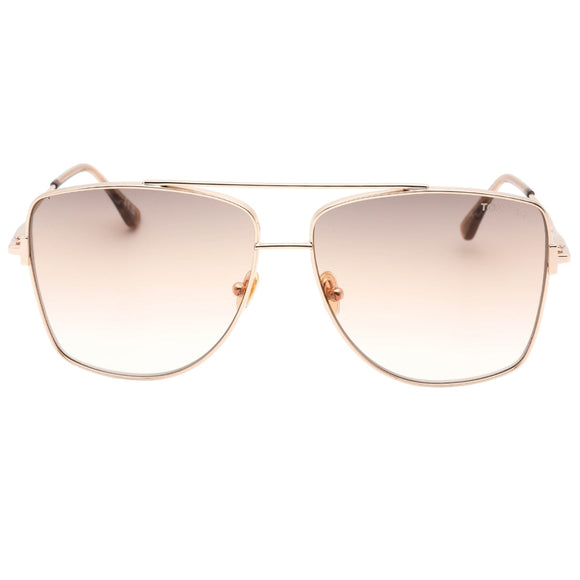 Tom Ford Reggie Gradient Brown Lens Shiny Rose Gold Sunglasses