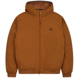 Fred Perry J2585 644 Pdded Hooded Brentham Jacket 644 Dark Caramel Brown Jacket Mens M