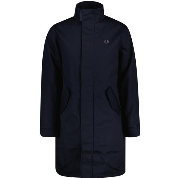 Fred Perry Funnel Neck Navy Blue Parka Jacket L