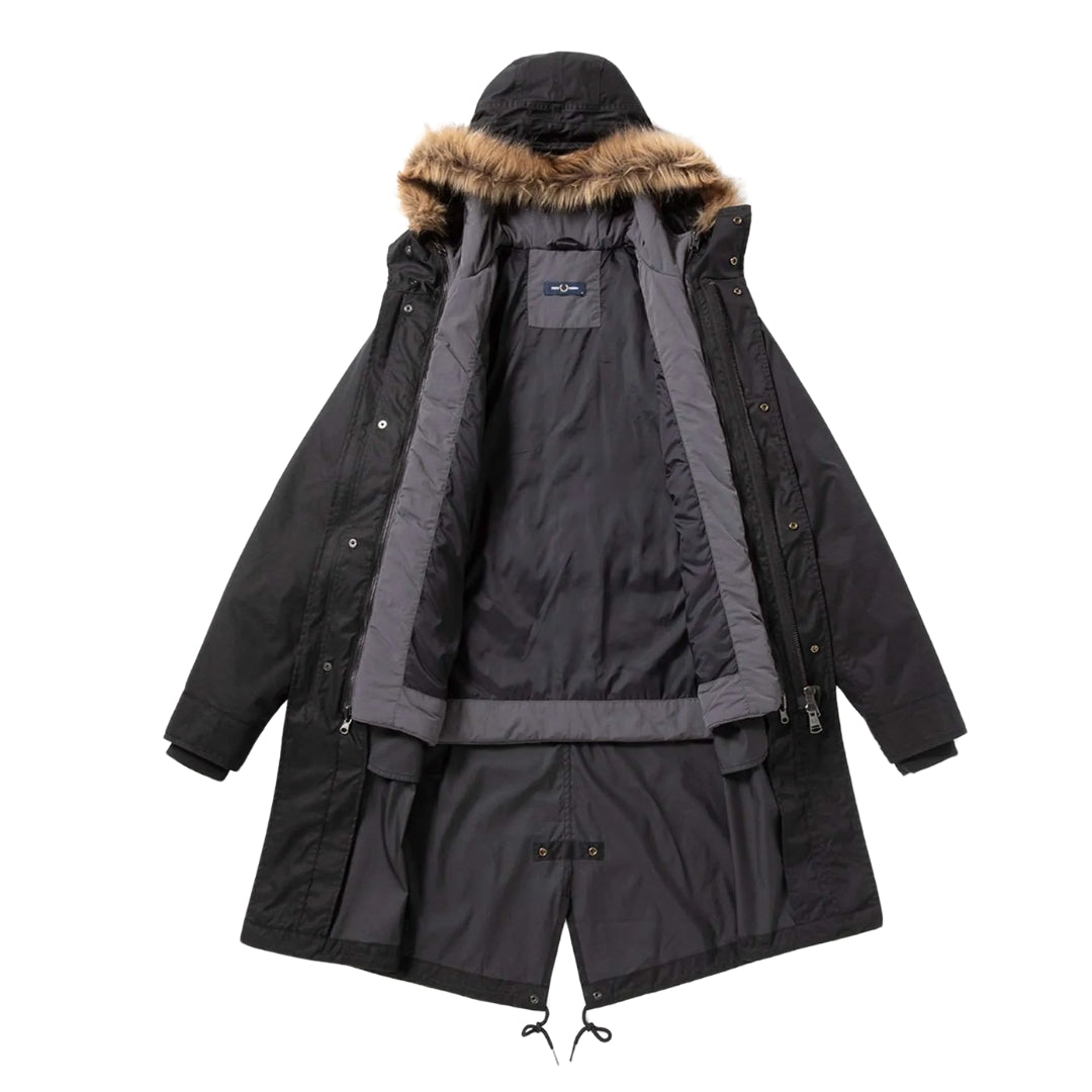 Perry Fred Perry J6504 184 Black 2 In 1 Zip In Liner Parka – Style