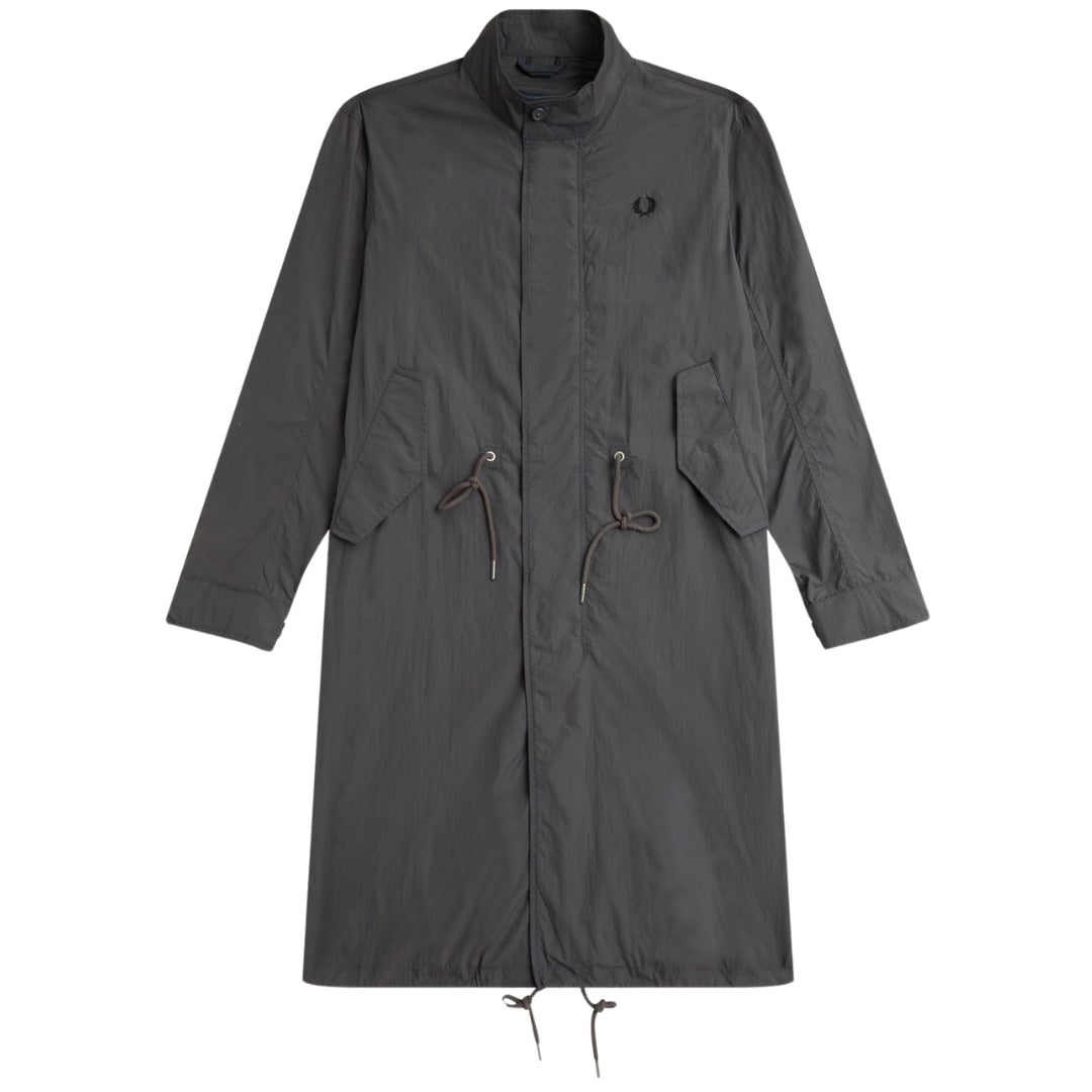 Fred Perry Straight Hem Gunmetal Thin Parka Jacket – Style Centre