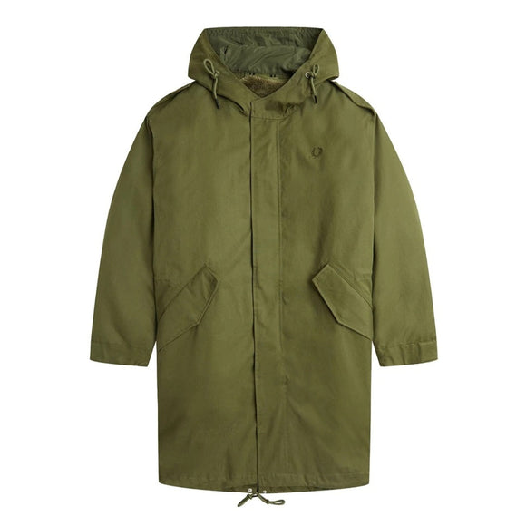 Fred Perry J6525 Q50 Parka Green Fur Lined Parka – Style Centre