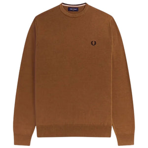 Fred Perry Brown Classic Crewneck Jumper XS
