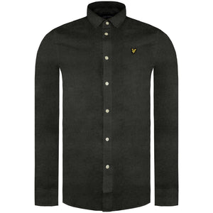 Lyle & Scott Long Sleeve Multi Yarn Brushed Cotton Trek Green Shirt S