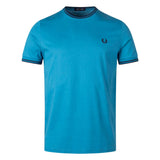 Fred Perry M1588 V35 Ocean Blue T-shirt Mens XS