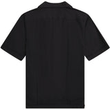 Fred Perry Black Panelled Short Sleeve Bowling Shirt XS