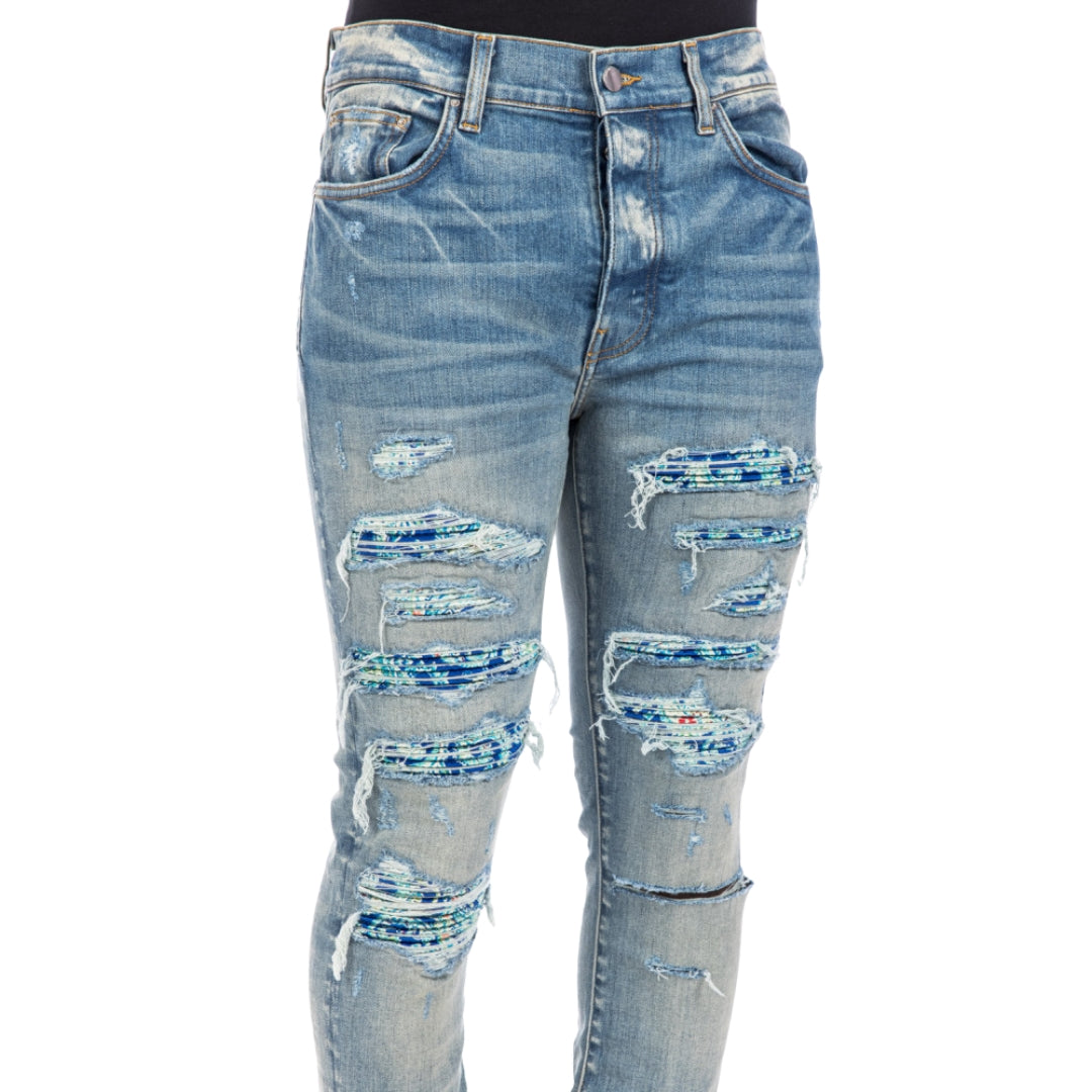 Jean Amiri 'Thrasher' à Carreaux - Taille 29 Clay Indigo - Neuf Avec étiquettes (coton élastique)