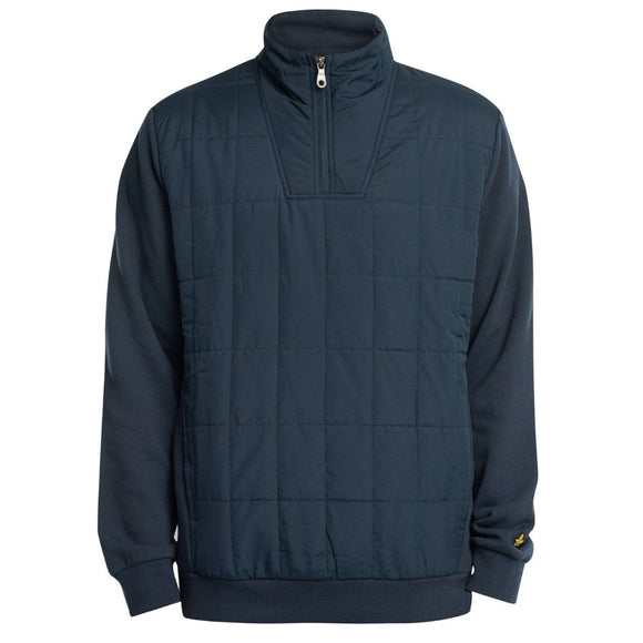Lyle & Scott Hybrid Quilted Navy Blue Half-Zip Sweatshirt M