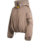 Parajumpers NAADZ PWJKIN31 776 Atmosphere Light Brown Oversize Down Bomber Jacket Womens S
