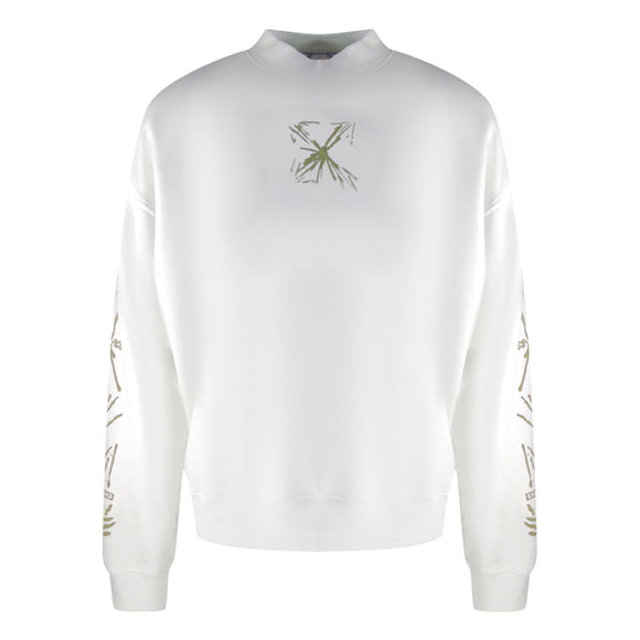 Off-White Splash Arrow Skate Fit White Sweatshirt S
