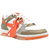 Off-White Out Of Office Slim Green Comb Leather Sneakers UK 11