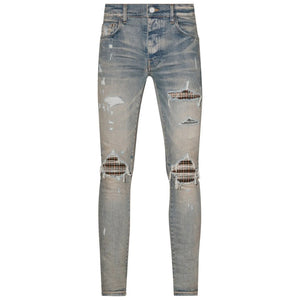 Amiri MX1 Neon Plaid Clay Indigo Blue Jeans W30 / 32L