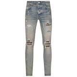 Amiri MX1 Neon Plaid Clay Indigo Blue Jeans W30 / 32L